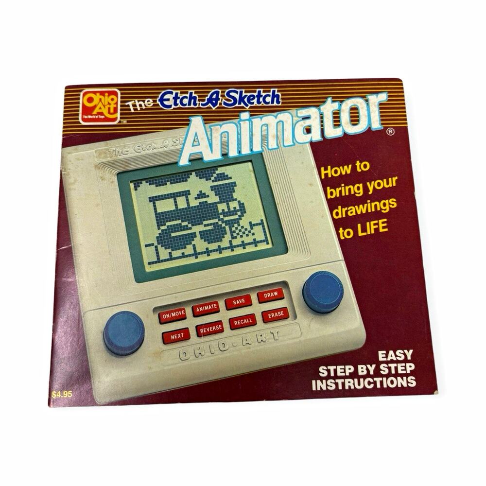 Ohio Art Etch A Sketch Animator Instruction Manual & Drawing Guide 1985 MPN 520
